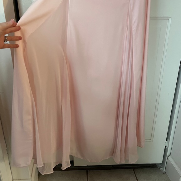 NWT White by Vera Wang Strapless Crepe Soie Gown Petal Pink Sz 18 - Picture 5 of 10